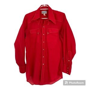Tru-West Rockmount Ranch Wear S/M 15 1/2 Embroidered Western Custom Fitted Shirt